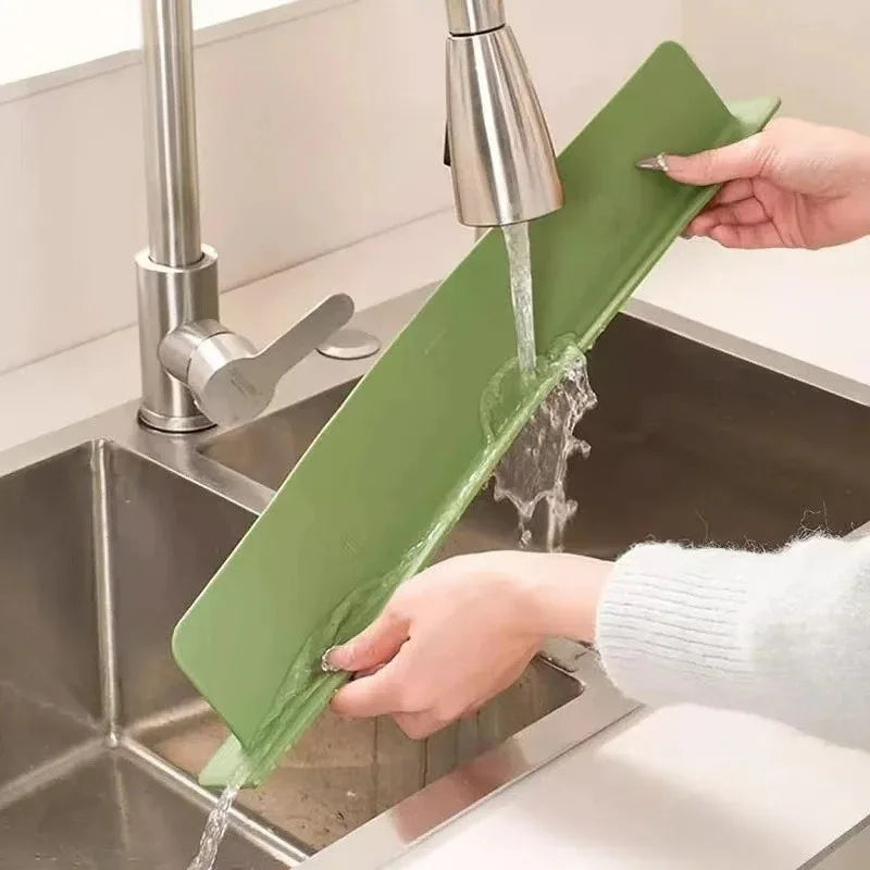 1/2PC Silicone Sink Splash Prevention With Suction Cup Non Slip Water Dam For Kithchen Washing Dishes Anti-splash Stopper