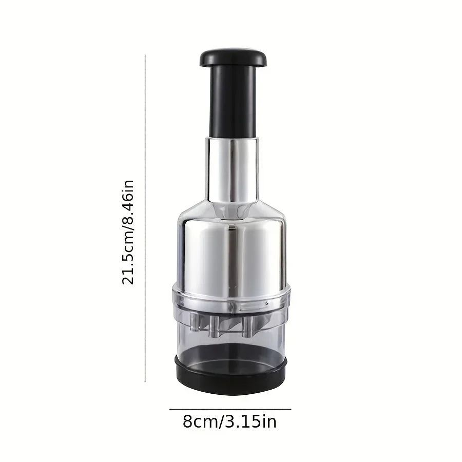 Kitchen Manual Tools Vertical Hand Press Garlic Cutter Chopper Onion Nuts Cutter Vegetable Food Chopper with Storage Container