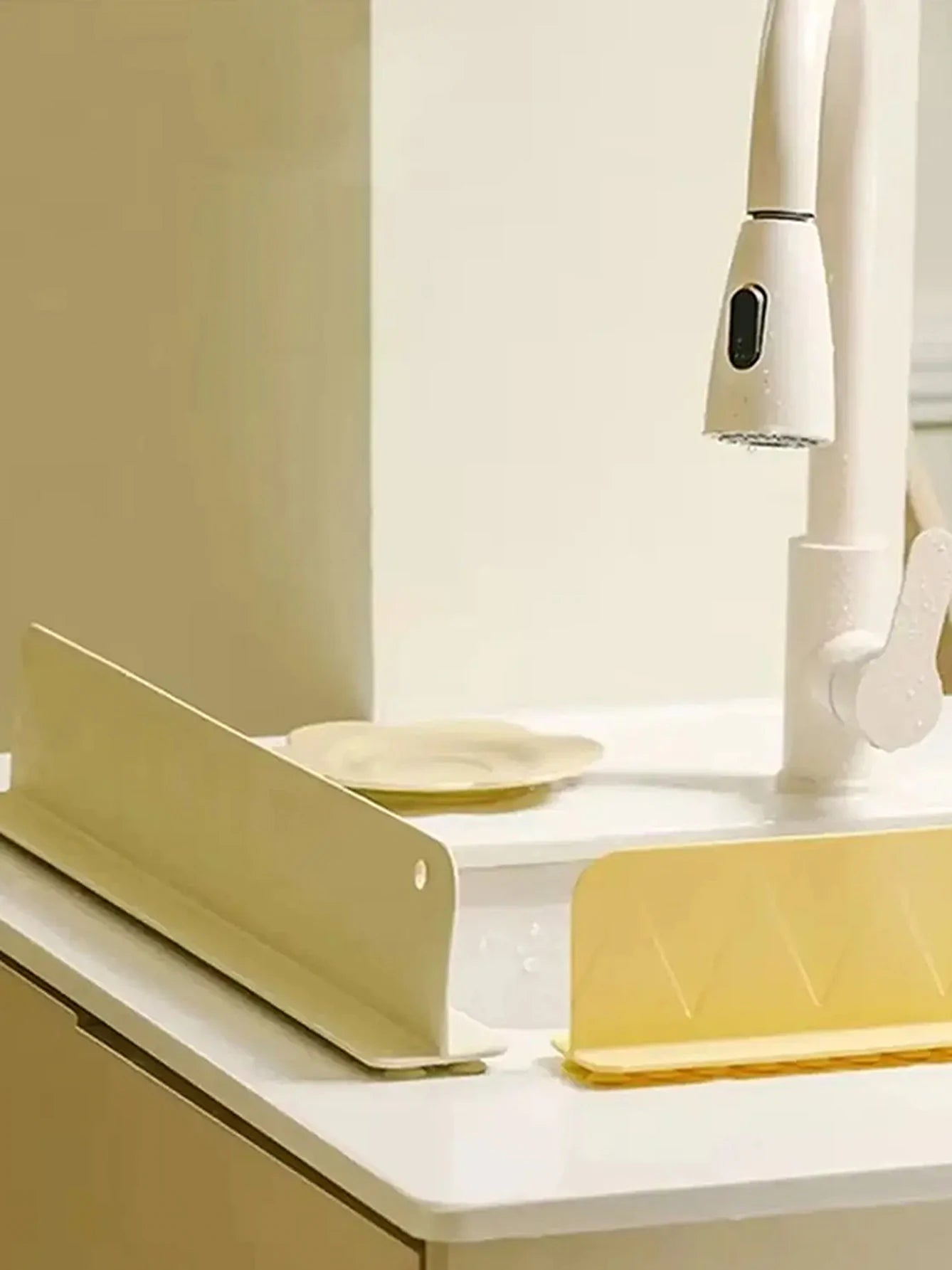 1/2PC Silicone Sink Splash Prevention With Suction Cup Non Slip Water Dam For Kithchen Washing Dishes Anti-splash Stopper