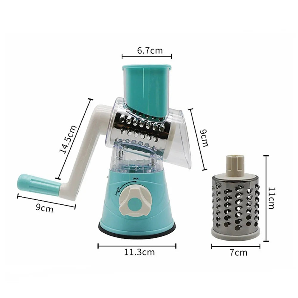 1pc Highly Efficient and Versatile Vegetable and Fruit Slicer Grater Benchtop Drum Cutter with Drum Design for Fast Even Shre
