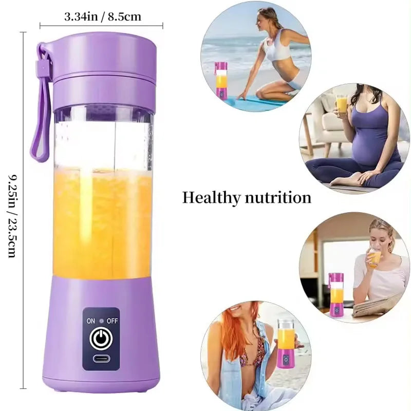 Certified Factory 380ml USB Rechargeable Smoothie on the Go Blender Cup Protein Shakes Small Mixer Blender